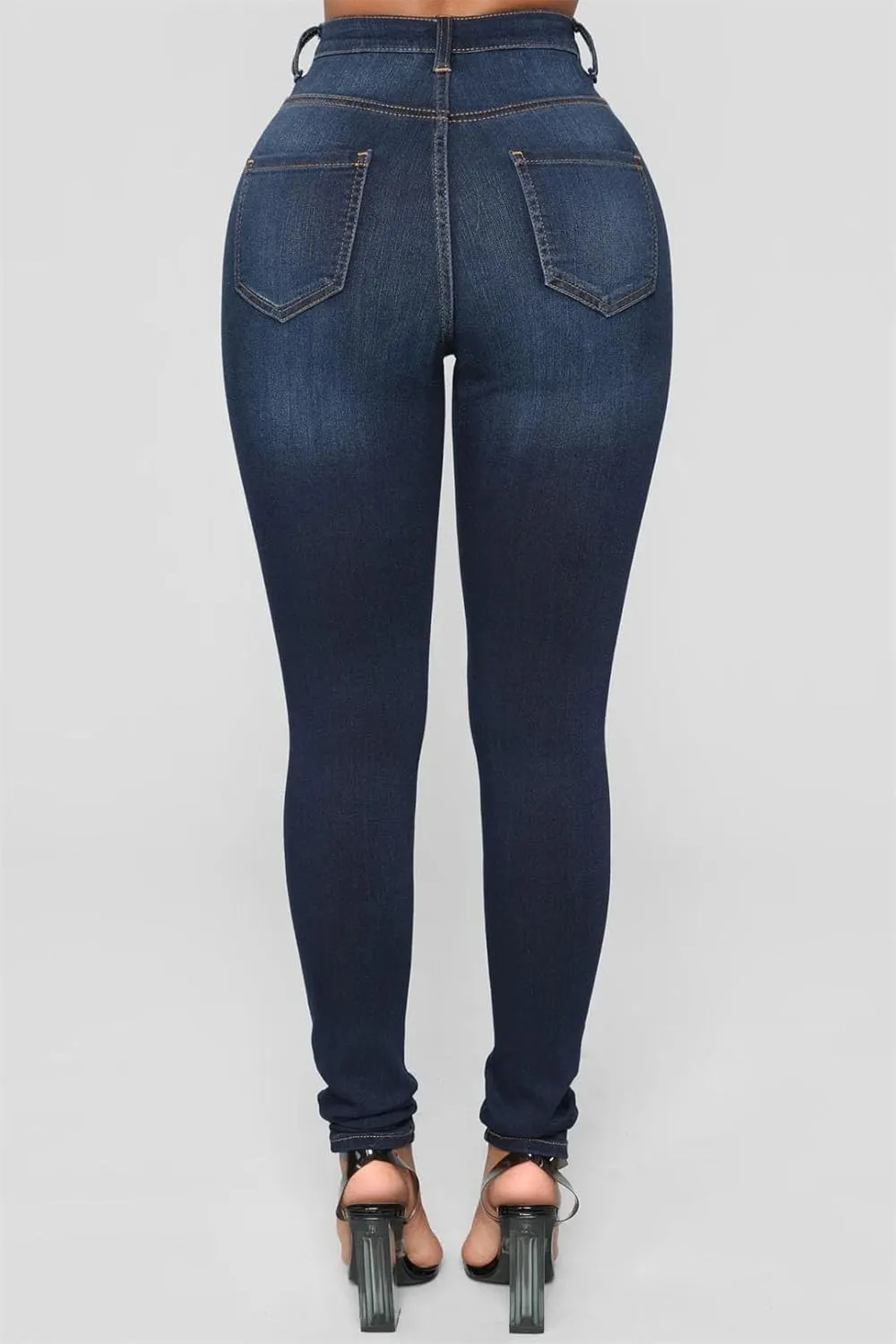 Women's High Waist Jeans Fashion Stretch Lightweight Skinny Hip Lifting Jeans